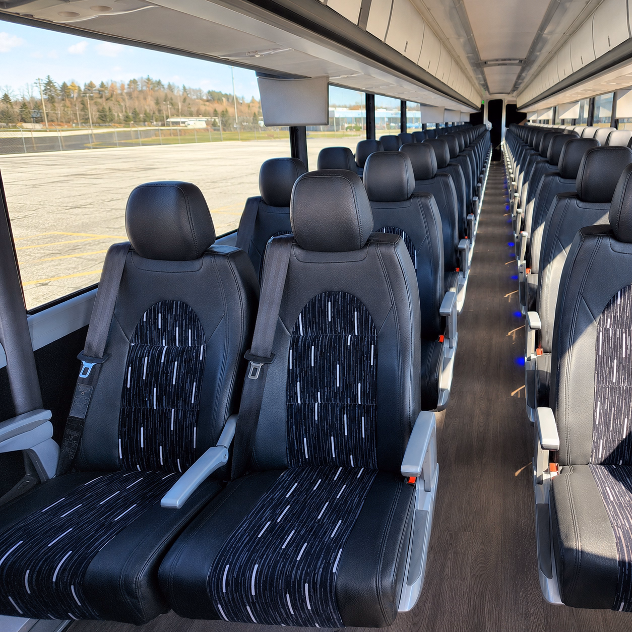 laredo charter bus rental interior