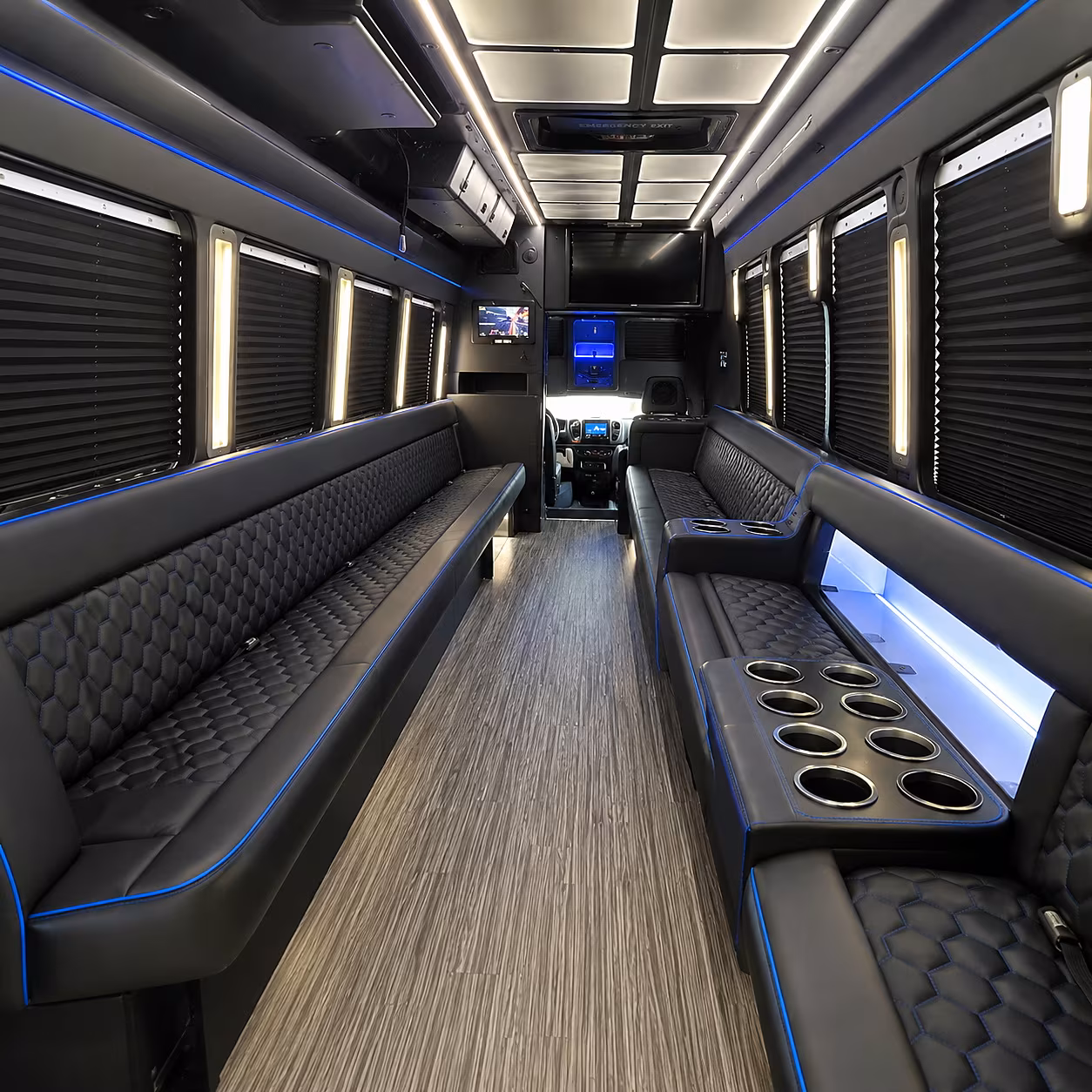 laredo party bus rental interior